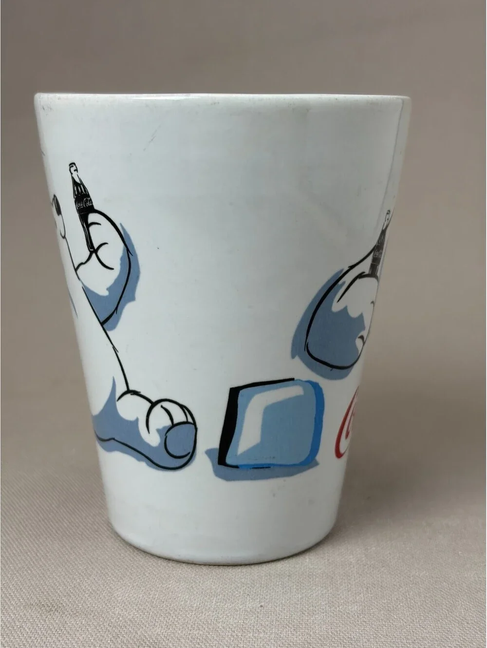 Vintage 2003 Coca Cola Polar Bear Coffee Mug Gibson Ceramic Latte Cup 4.75 in